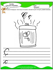 Ç Sesi Çalışma Sayfaları